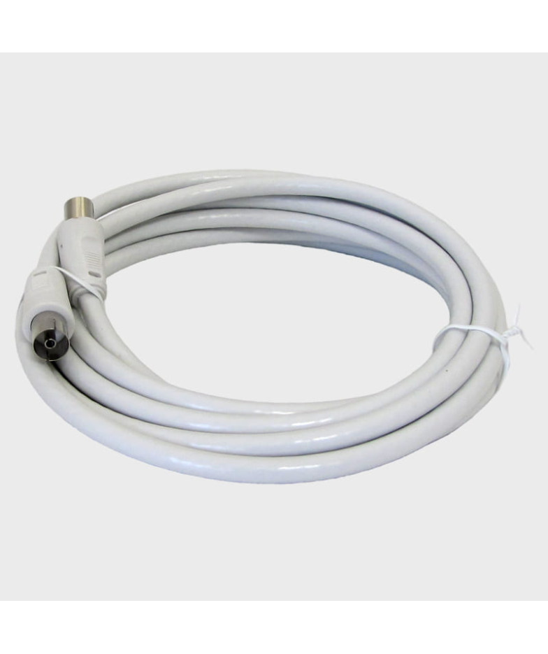 Кабель антенный TV-04 (ТВ гнездо - ТВ штекер) 3м белый