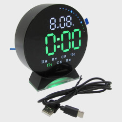 Часы-будильник электронные GH-5521 (зеленые цифры)