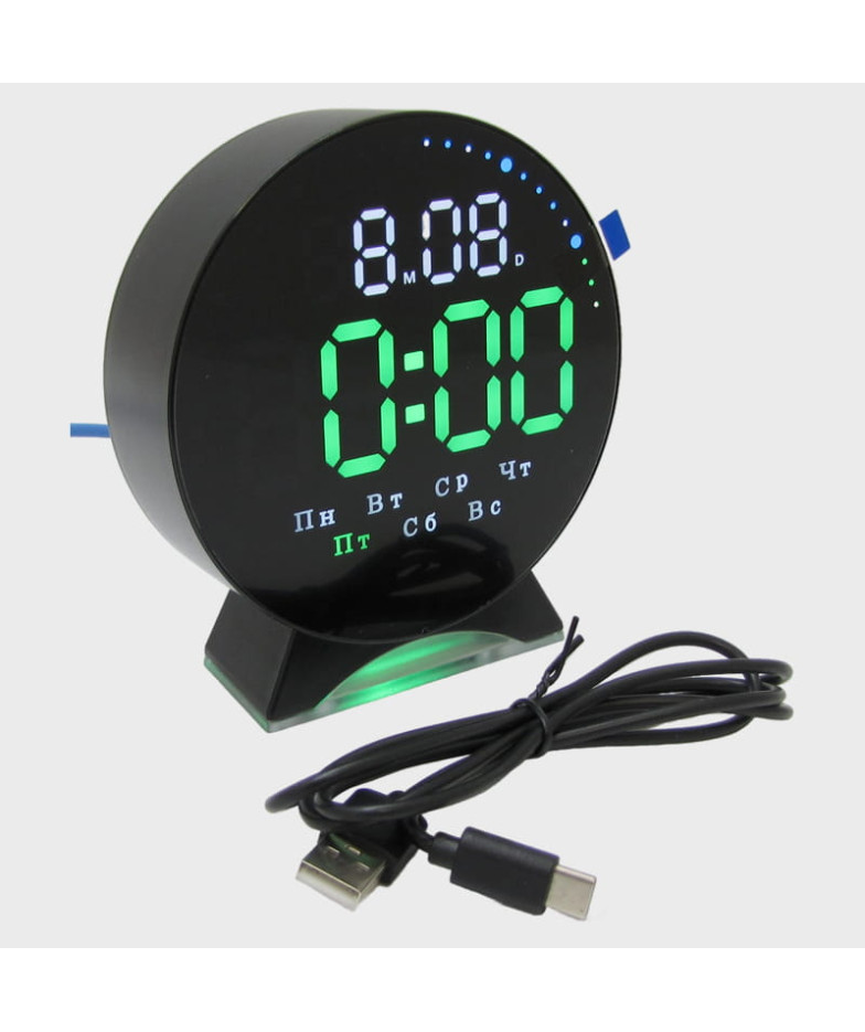 Часы-будильник электронные GH-5521 (зеленые цифры)