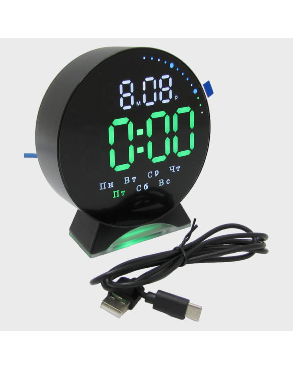 Часы-будильник электронные GH-5521 (зеленые цифры)