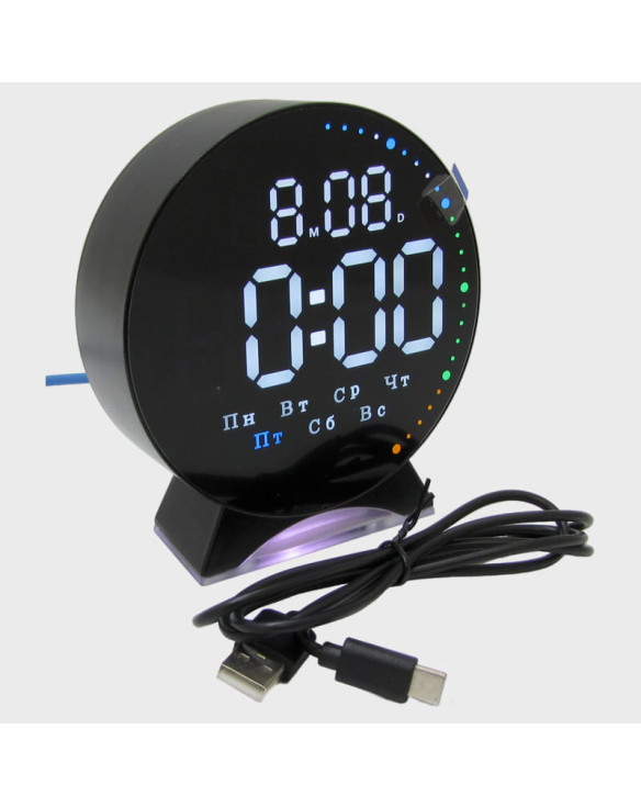 Часы-будильник электронные GH-5521 (белые цифры)