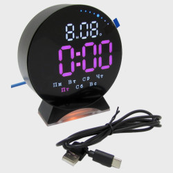 Часы-будильник электронные GH-5521 (сиреневые цифры)