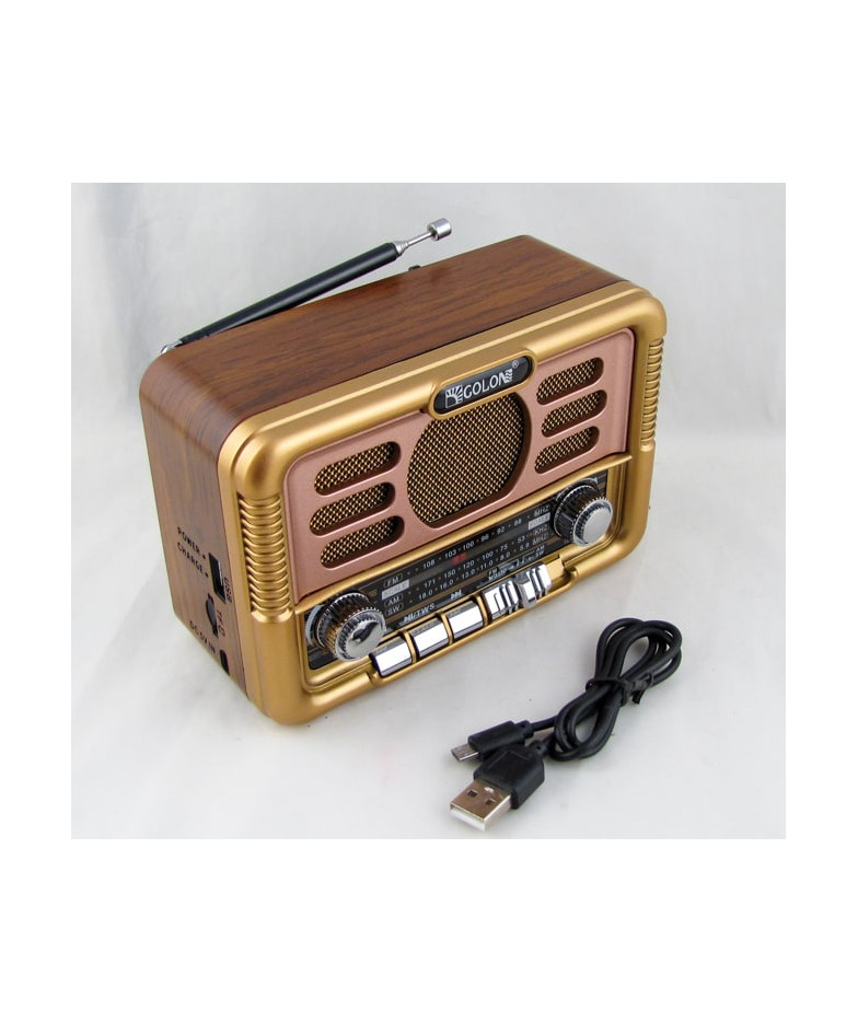 Радиоприёмник RX-6061BT (FM, AM, SW акк. 18650, шнур microUSB) USB, TF, Bluetooth