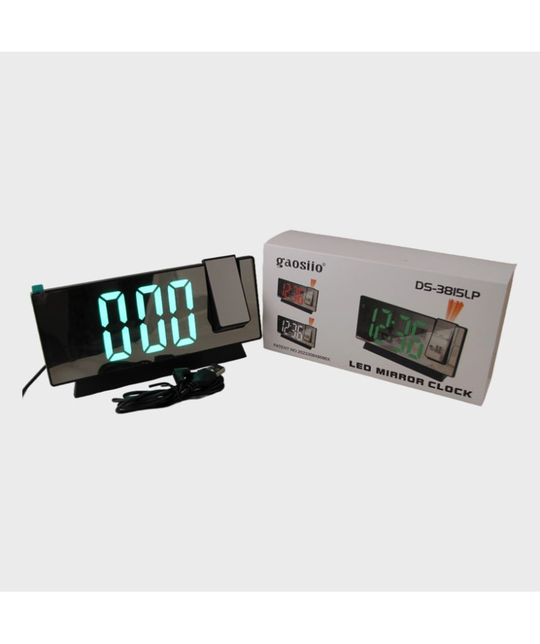 Часы-будильник электронные DS-3815LP проекционные (зеленые цифры)