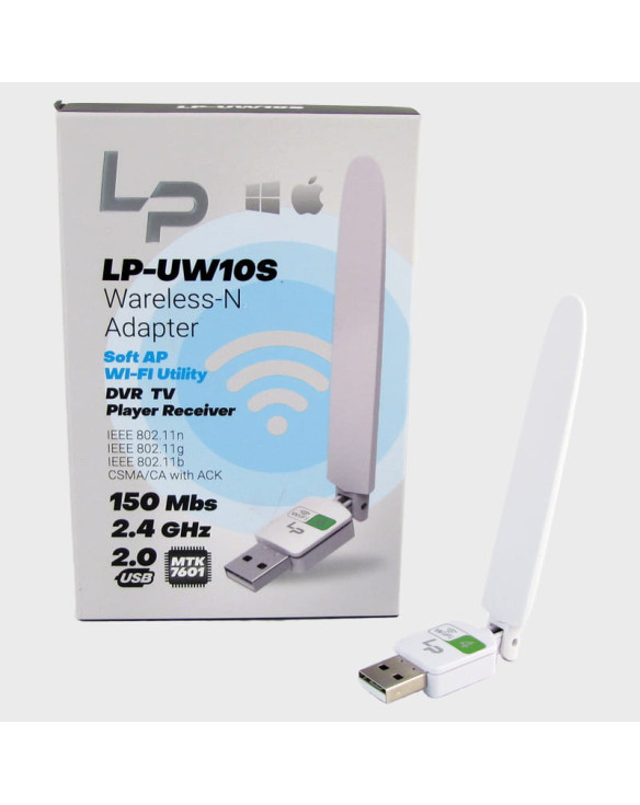 Адаптер USB-WiFi LP-UW10S (чип MKT7601) 150Mbps/2,4GHz с антенной