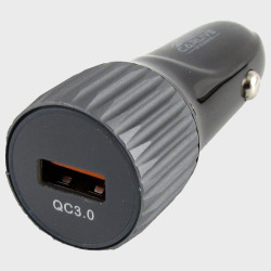 Зарядное устройство (1 USB) 5V 3A CR-11 QC3.0 черный, быстрая зарядка, в короб.