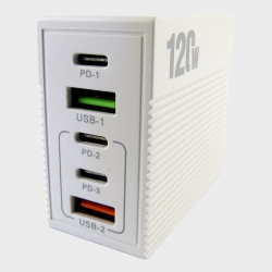 Сетевое зарядное устройство PKG-118(F007) белый 5V 3,1A/9V 3,1A/12V 2,75A 120W QC3.0 2USB+3PD