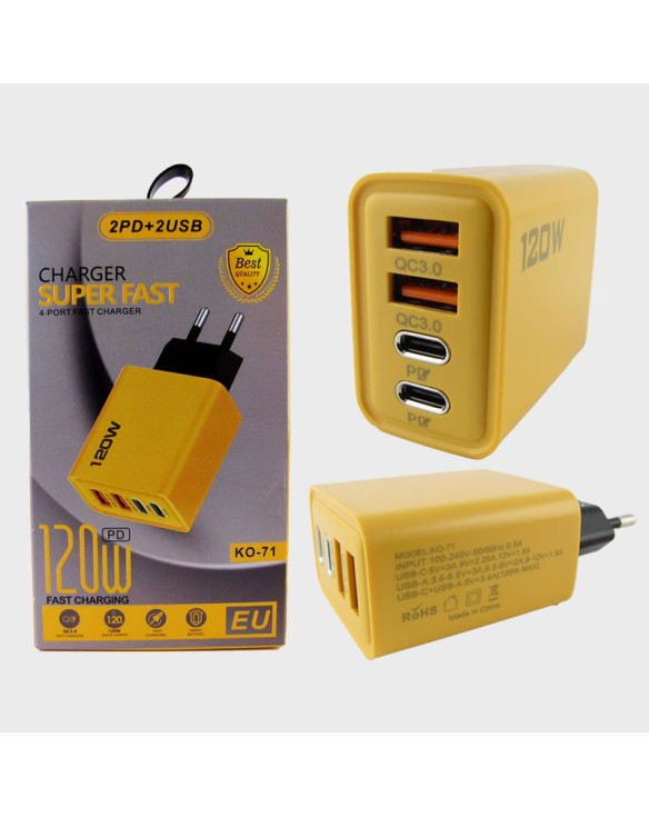Сетевое зарядное устройство JY-2556 4USB QC3.0 120W