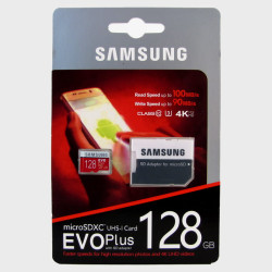 Карта памяти microSD Samsung 128Gb с адаптером SD, класс 10