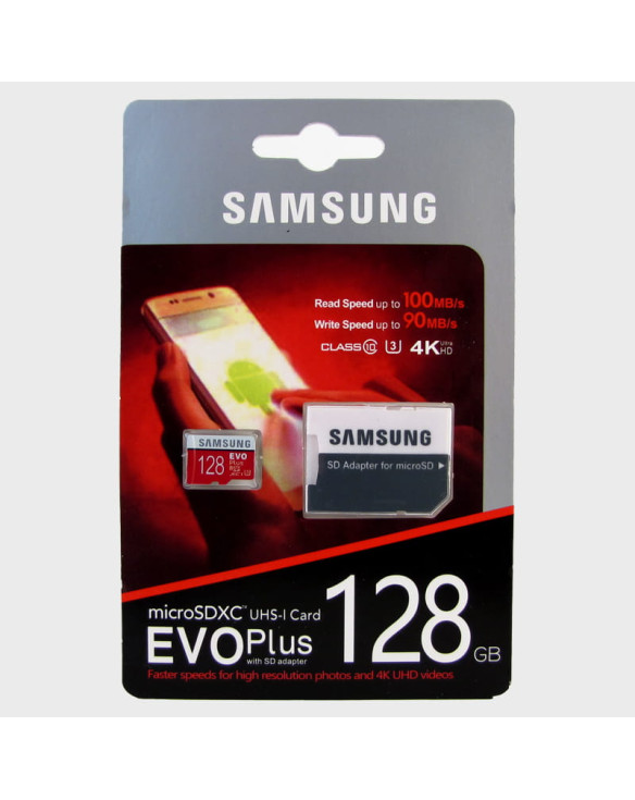 Карта памяти microSD Samsung 128Gb с адаптером SD, класс 10