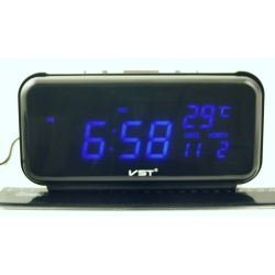 Часы-буд. электронные VST-806W-5 (синие циф.)