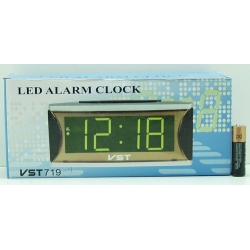 Часы-буд. электронные VST-719-4 (ярк. зел. циф.)