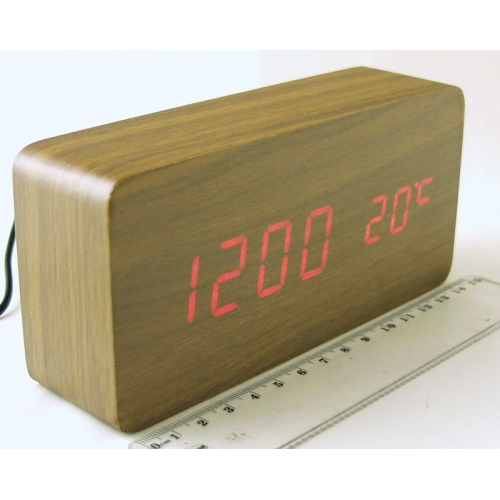 Часы-буд. электронные VST-862-1 (крас. циф.) дерев.