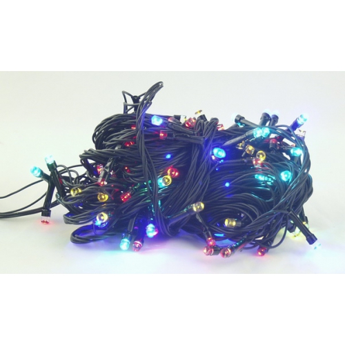 Гирлянда 160 светод. (6 мм) разноцв. черн. шнур